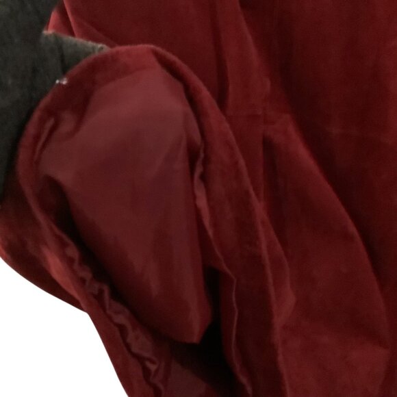 Cherokee Red Genuine Suede Leather Women Size 24 Coat Long Sleeve Button Collar - Picture 7 of 7